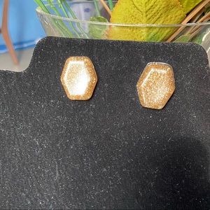 Hexagon shaped handmade earrings